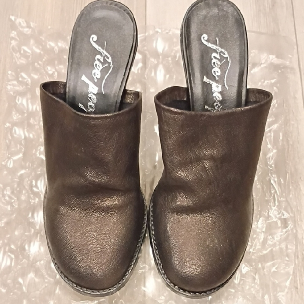 10. EUC Free People Leather Mules